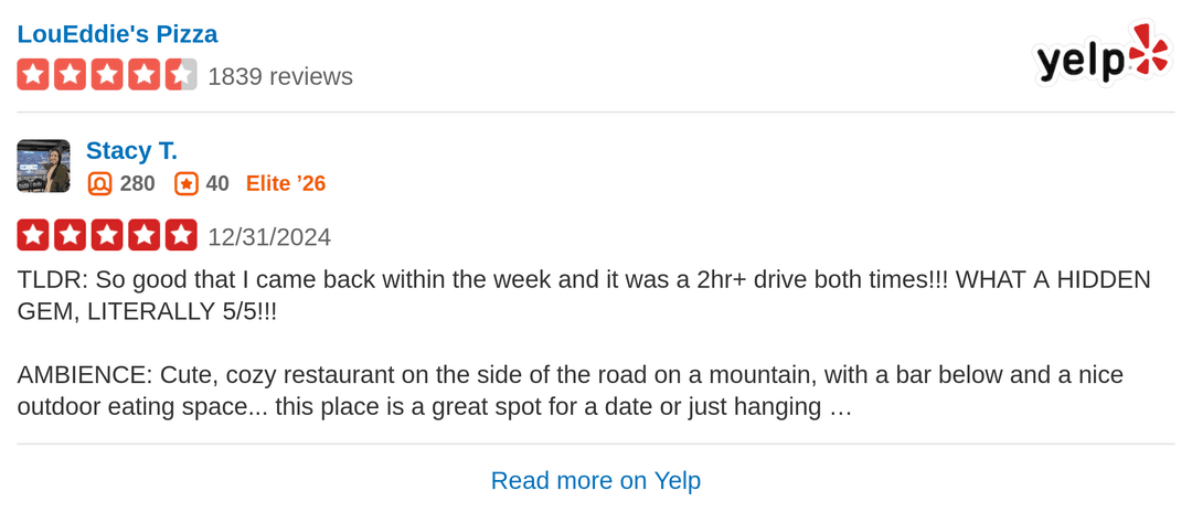 Yelp Reviews
